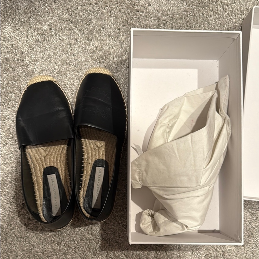 Stella McCartney Black Espadrilles with Jute Midsole